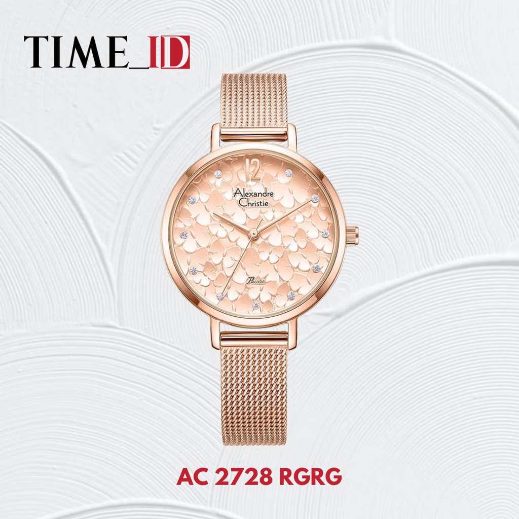 Jam Tangan Alexandre Christie AC 2728 Full Rosegold Wanita