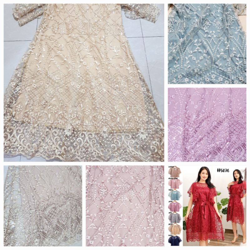 dress tile brokat jumbo/dress kondangan/dress brokat jumbo/dress pesta/gaun pesta jumbo/gaun korea/g