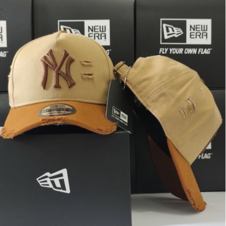 Topi NY CREAM RIPPED/Robek - Topi Distro Hat Damage import Quality