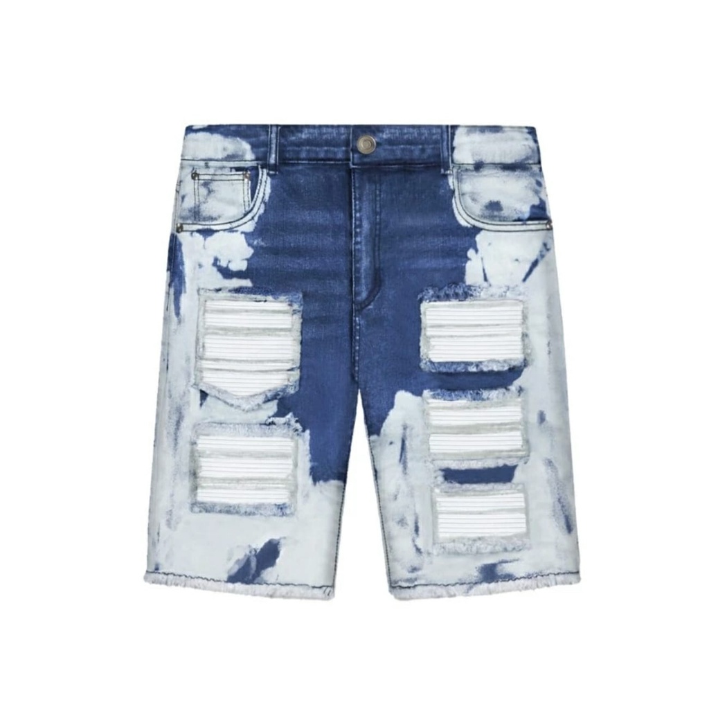 Rucas White Caviar Leather Biker Shorts