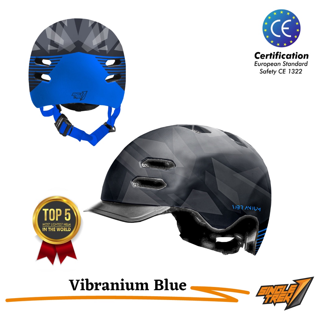 Helm Sepeda Singletrek1 CitiBike Teringan no.1 di DUNIA HBR Vibra Blue