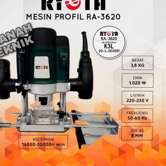 ⍈ RYOTA Mesin Router Profil kayu RA 3620 Skok bobok kayu ukir ⇇