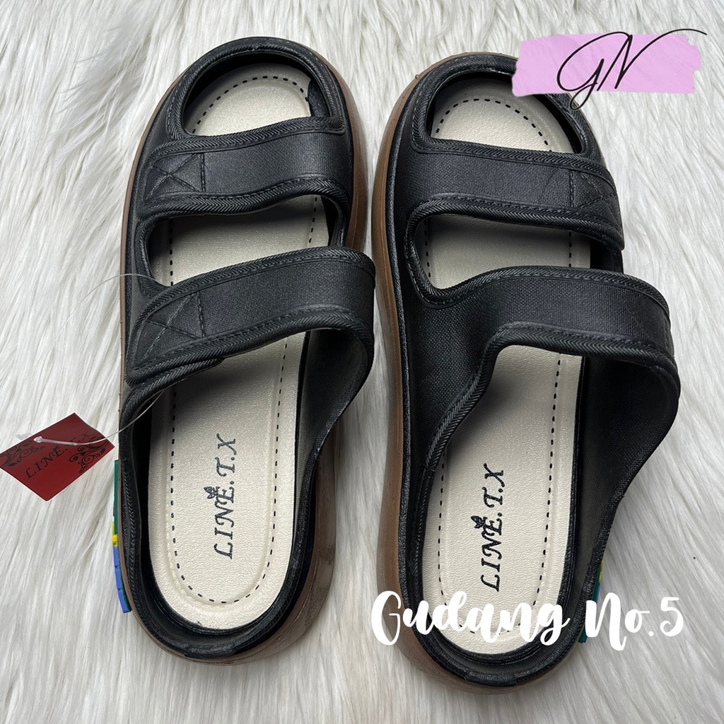 GN-029-1-3 &amp; 5 Sandal Jelly Wanita Fashion Tali Dua Model Terbaru Import PCU