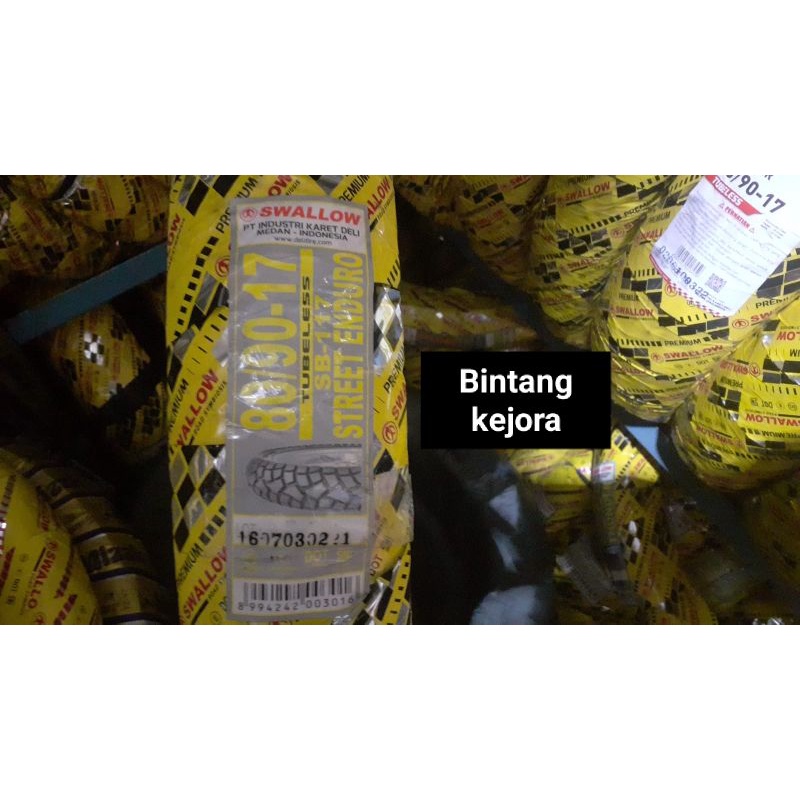 BAN LUAR SWALLOW TUBELESS TUBLES 80 90 17 BAN DEPAN BELAKANG BAN MOTOR BEBEK STREET ENDURO SEA HAWK