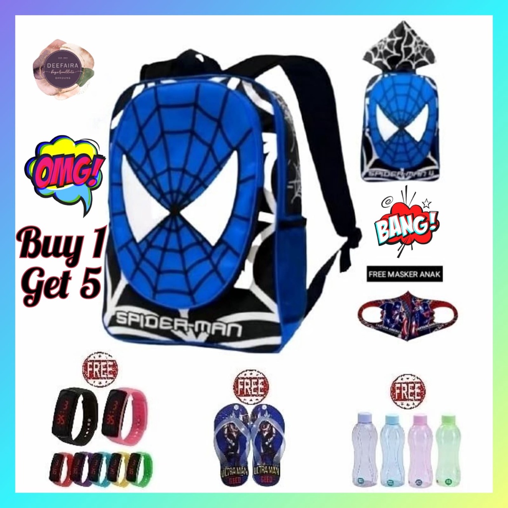 Tas Ransel Anak Laki Laki Buy 1 Get 5 Model SpdKupluk X1 Untuk Sekolah Anak Tk &amp; Sd