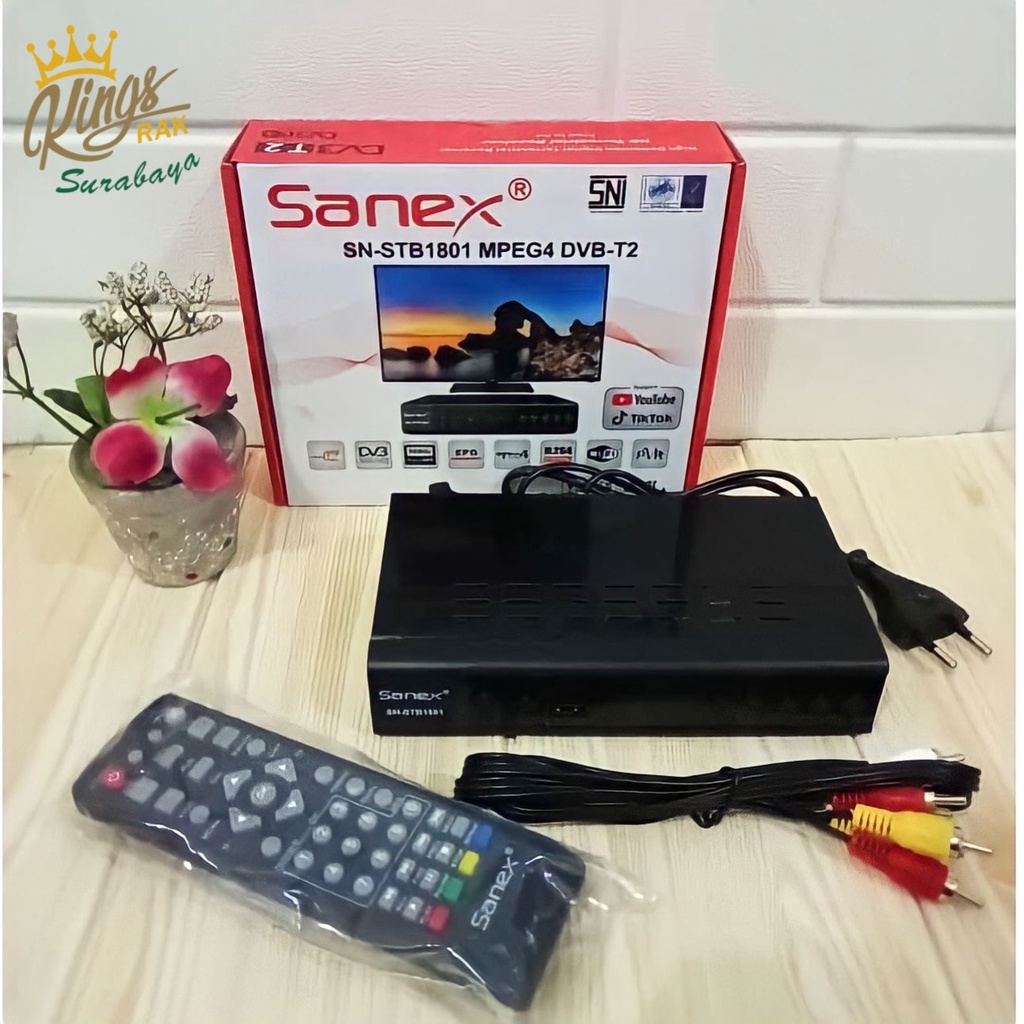 Set Top Box Sanex SN-STB1801 DVB-T2/Receiver Tv Digital STB DVB-T2 WIFI STB Antena SUPER HD Penerima