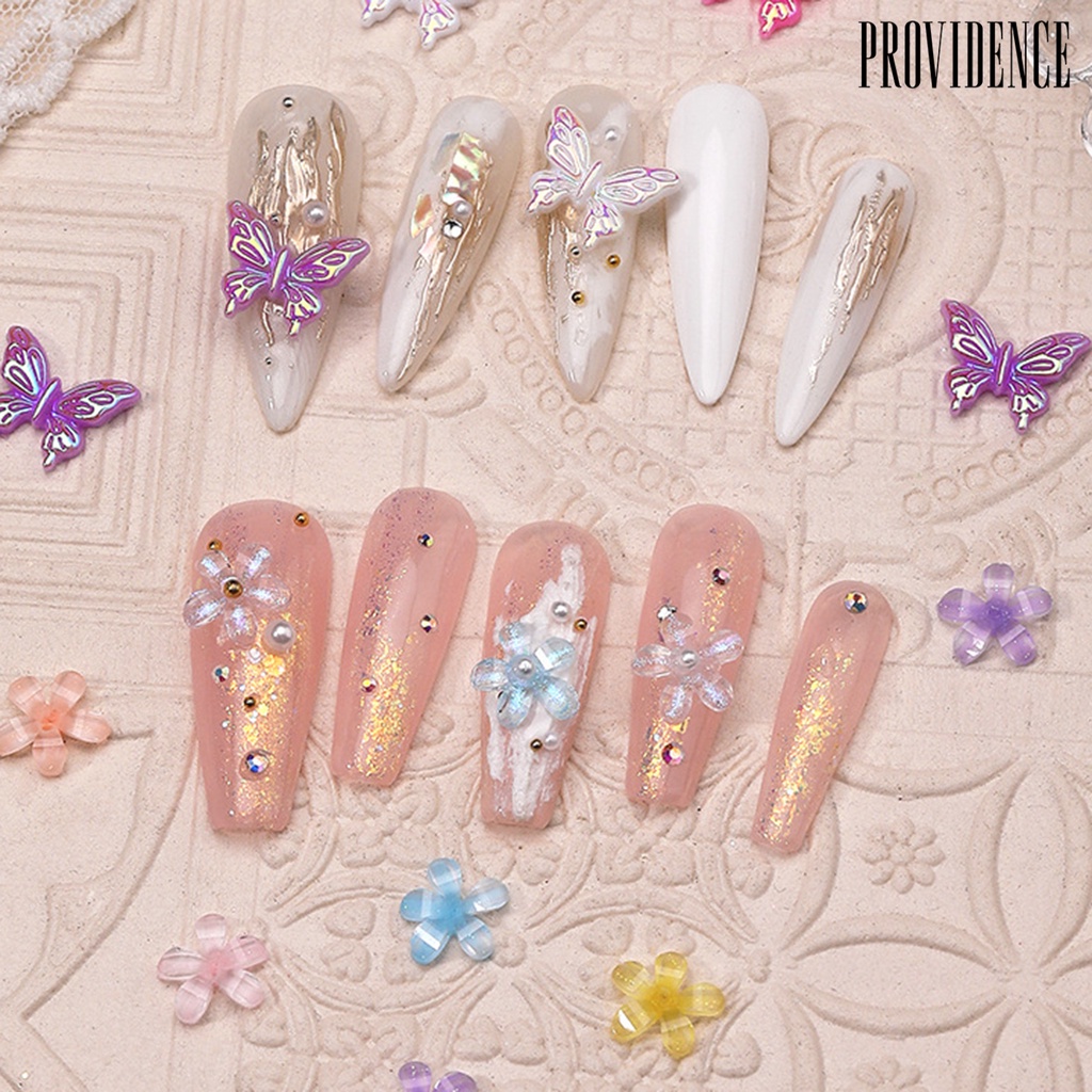 Providence 1kotak Dekorasi Kuku Bentuk Kreatif Berkilau Mempesona Efek Visual Tidak Luntur Warna Vibrant 6kisi Payet Berlian Imitasi Nail Art Decor Manicure Jewelry Perlengkapan Kuku