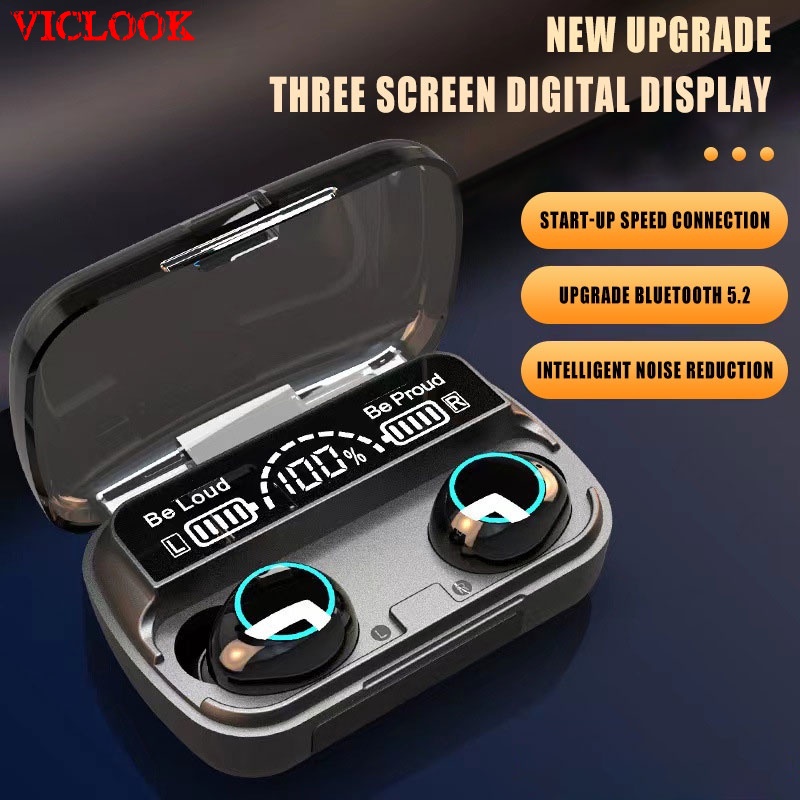 VICLOOK COD M30 TWS Bluetooth Headset Upgrade V5.2 Eearphone Tahan Air Nirkabel Olahraga In-Ear Headphone Latensi Rendah Pembatalan Kebisingan