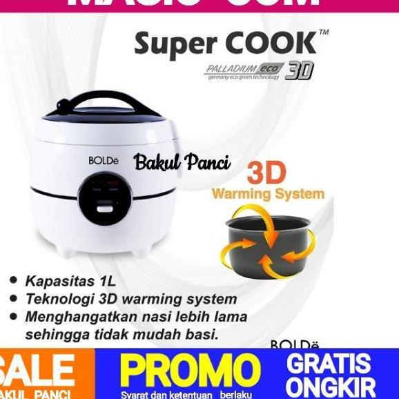 ❥Ready Stock❥ BOLDe MAGIC COM SUPER COOK 3D Palladium eco BOLDe 1 Liter RICE COOKER PENANAK NASI. Pa