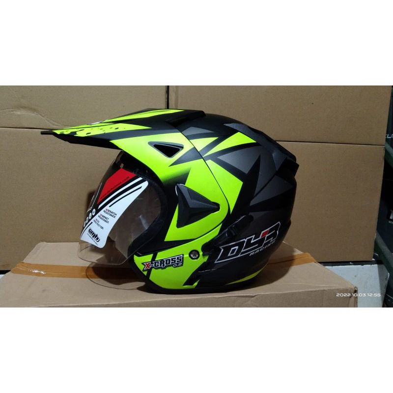Helm semi cross dyr green/black