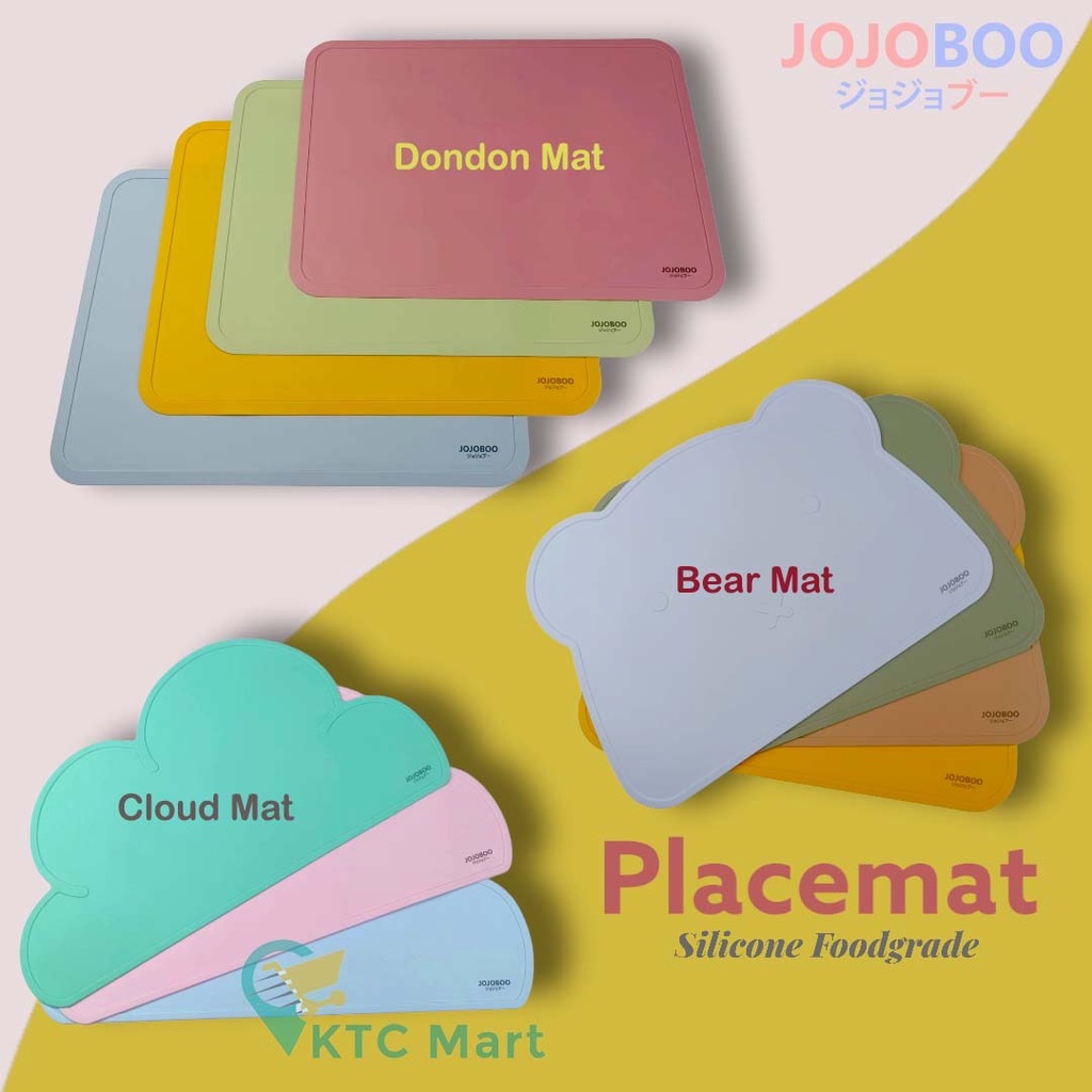 JOJOBOO - BABY SILICONE PLACEMAT KIDS/ ALAS MAKAN BAYI FOODGRADE AMAN ANTI SLIP