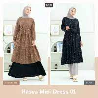 TOKORAME// HASYA MIDI DRESS 01 mysure.Gamis muslim terbaru .Baju wanita remaja dewasa busui Murah br