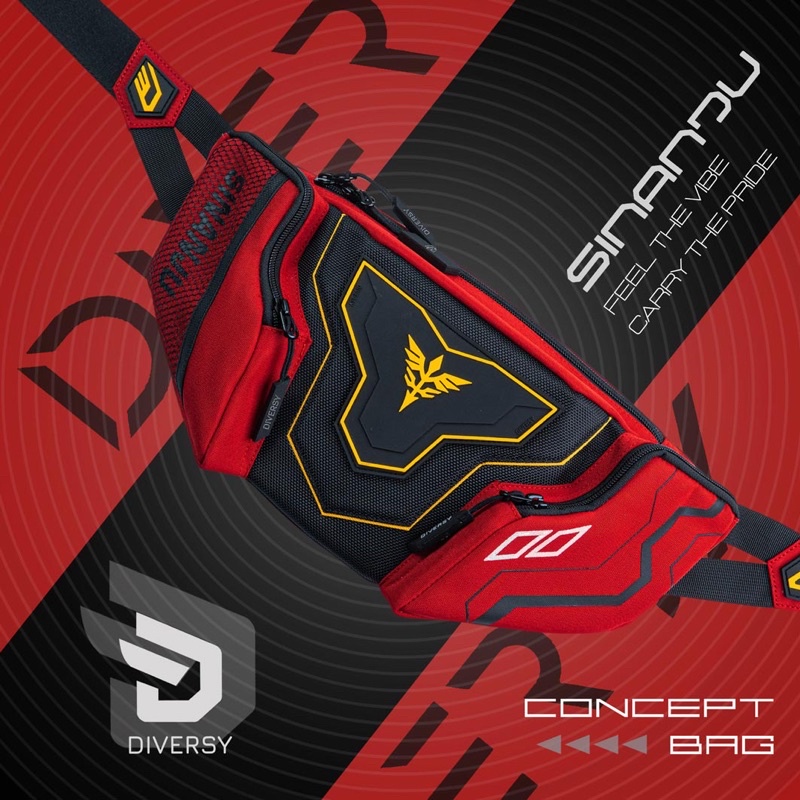 Waist Bag Premium for Men - GUNDAM SINANJU RED