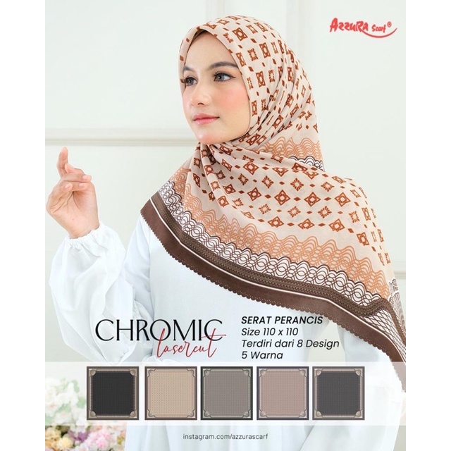 ( SERI A ) SEGIEMPAT MOTIF CHROMIC LASERCUT AZZURA SERAT PRANCIS