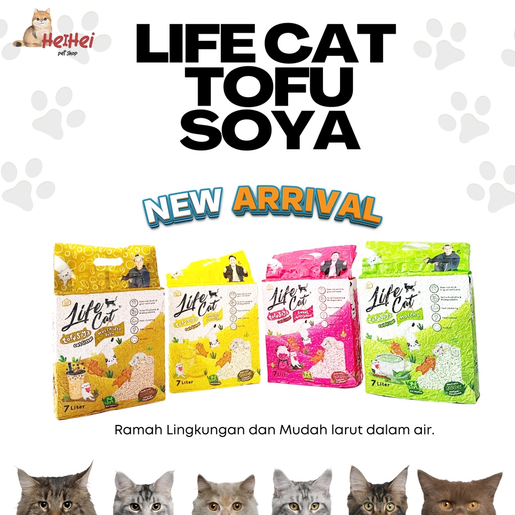 Life Cat Litter Tofu Soya 7 l - Pasir Kucing Gumpal Tofu Lifecat