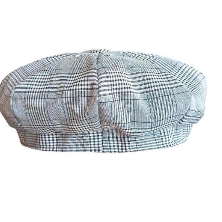 ➤Model Keren topi pet apolo motif kotak kotak pria wanita UNISEX newsboy hats vintage retro / topi c