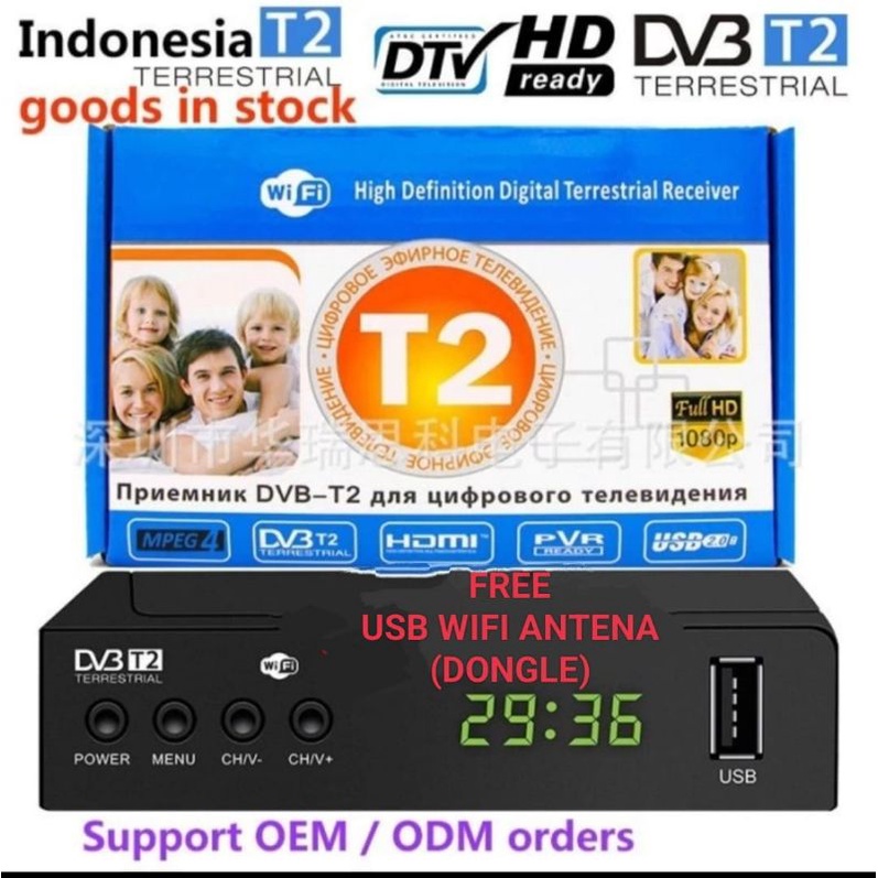 STB Box Smart TV Set Top Box Digital MEGOGO TV Tuner Siaran TV Satellite 1080P