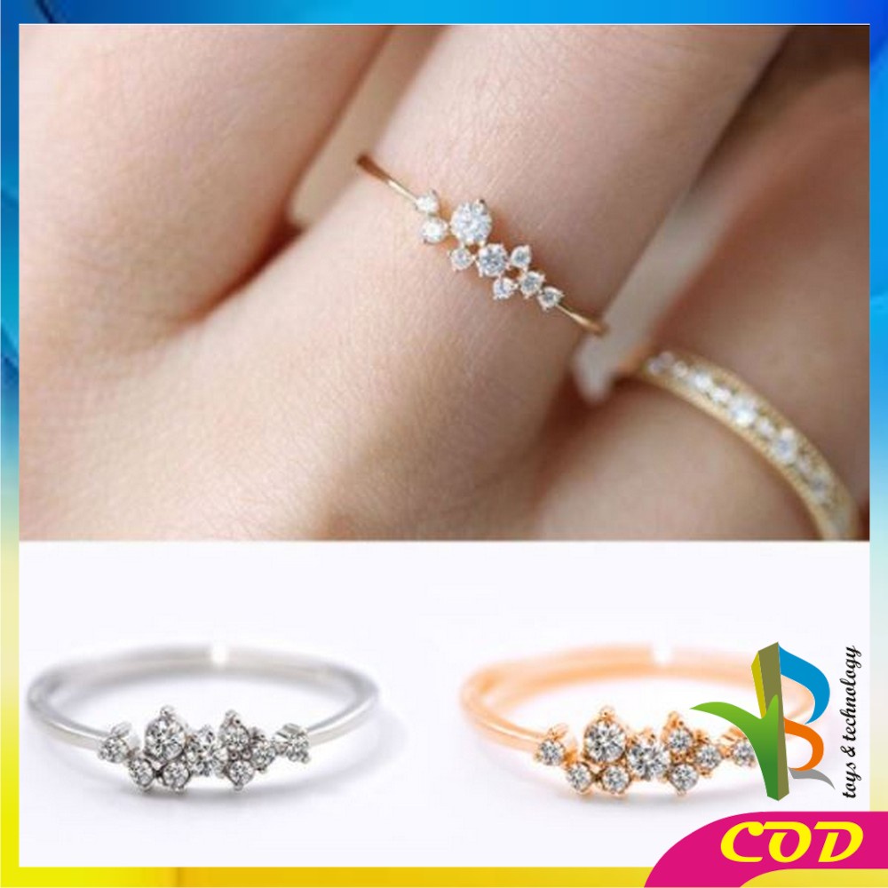 RB-K86 Cincin Wanita Diamond Fashion Korea Cincin Bentuk Hati Simple Ring Aksesoris Perhiasan Wanita