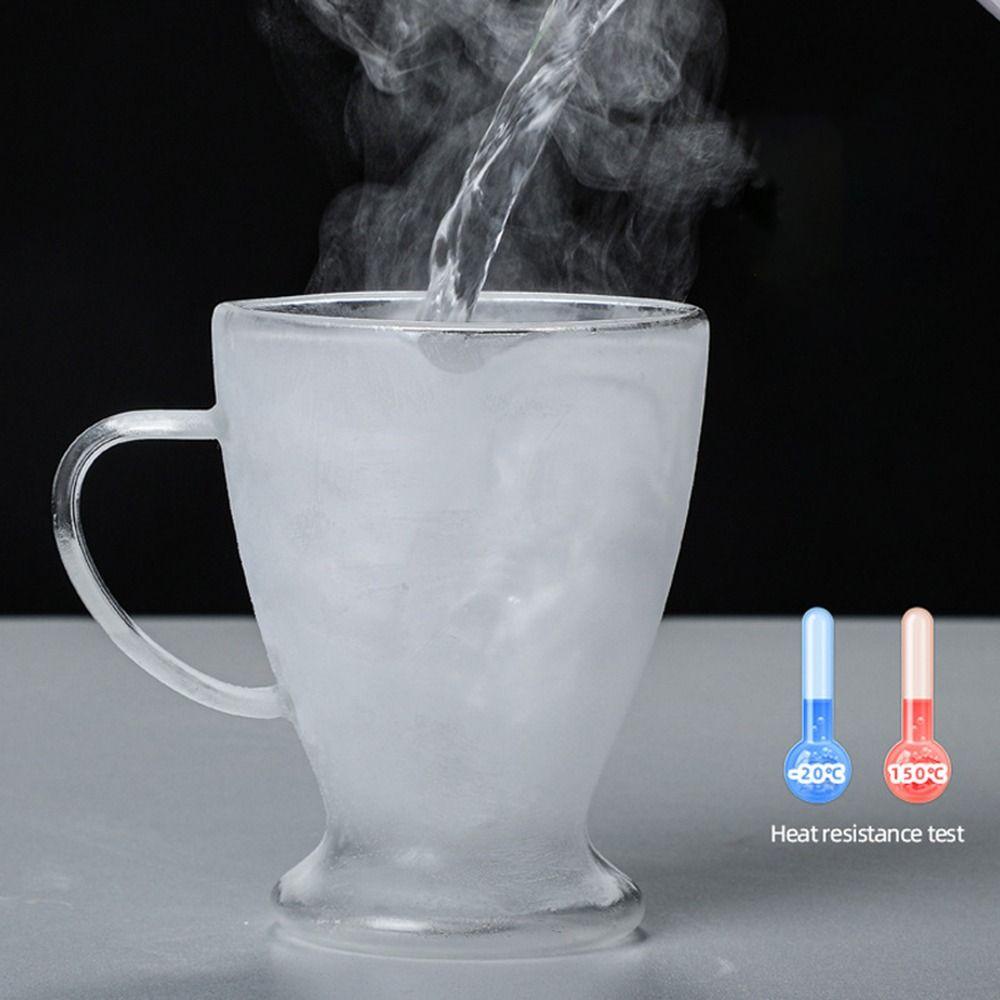 Preva Double Wall Glass Cup Tahan Panas Handmade Mini Whisky Cup High Borosilicate Breakfast Mug Transparan Bening