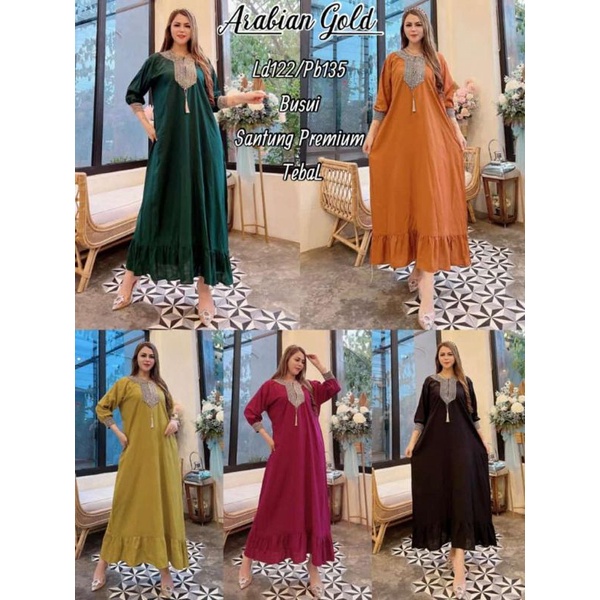 GAMIS ARAB DUBAY TERBARU ORIGINAL REALPICK RESLETING DEPAN BUSUI BAHAN RAYON DN 56 KWALITAS TERBAIK//DRES ARAB TERBARU