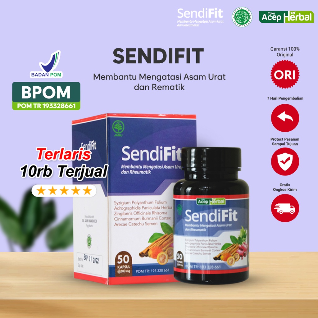 Jual Sendifit Obat Rematik Asam Urat Sendi Tulang Sakit Pinggang Dan Bahu Syaraf Kejepit Isi 4243