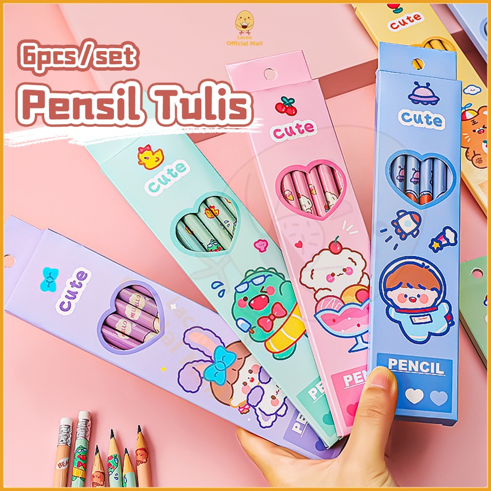 Poney 6in1 Pensil set Alat tulis sekolah anak lucu Mini stationery set HB