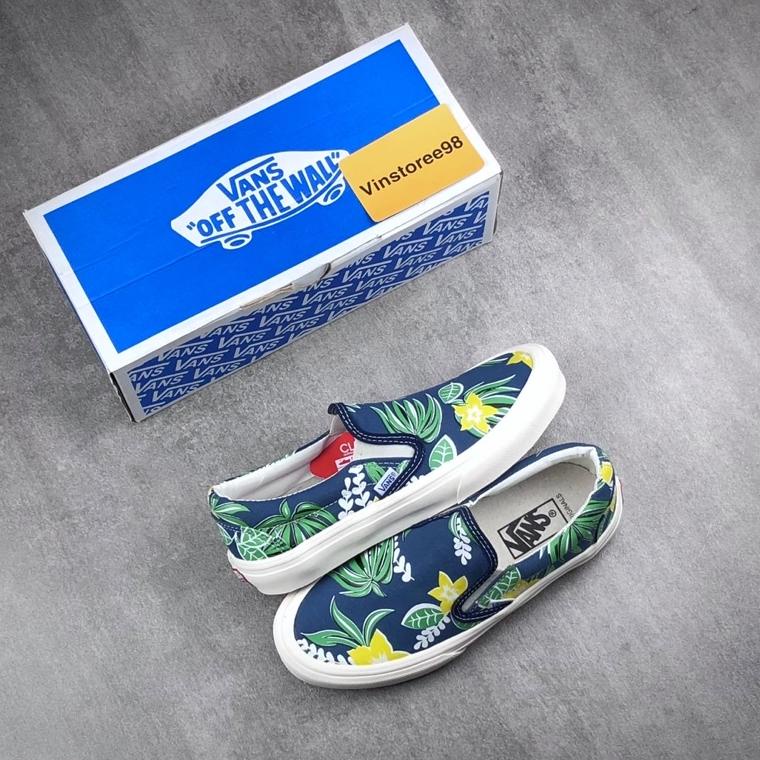 S90K sepatu vans slip on vault OG LX anaheim fary aloha navy flower RB8