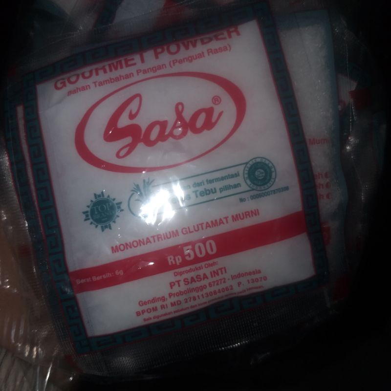 

Sasa Micin Penyedap Rasa eceran Rp.500 1pak (6gram x 20pcs)