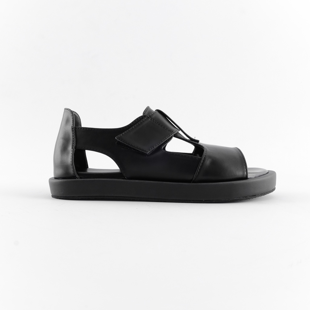 Sandal Wanita - Gianina / Eudora Black Platform Sandals