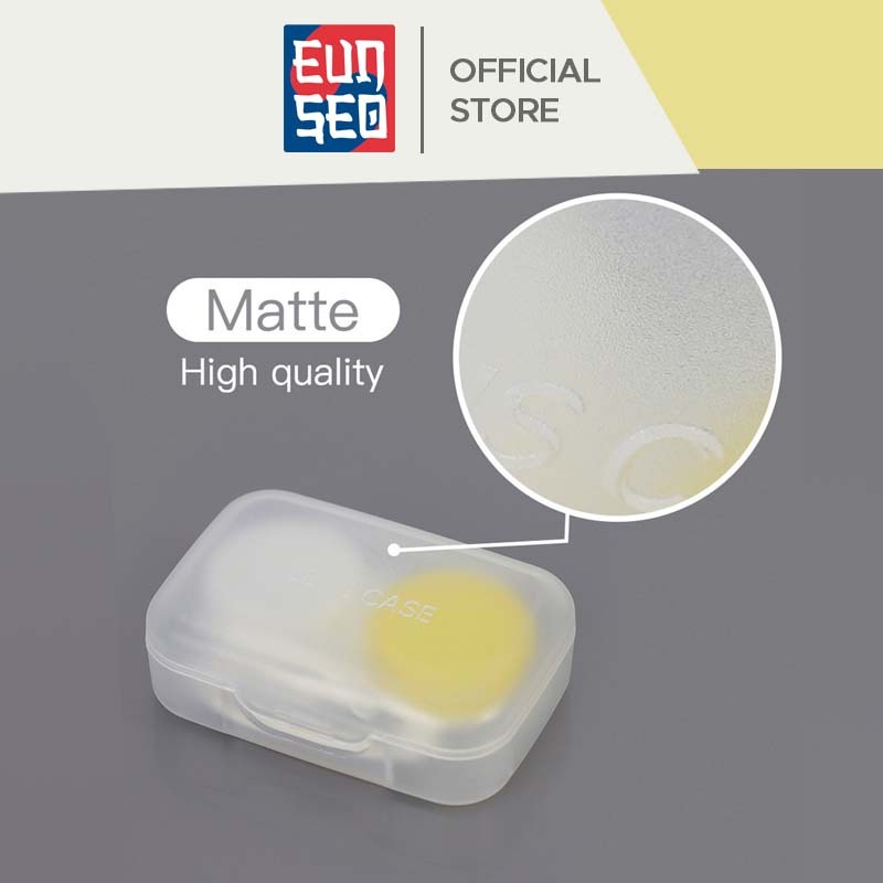 EUNSEO Kotak Softlens Warna Pastel Transparant Case Softlens Jepitan + Tongkat Premium