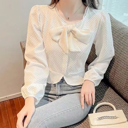 MOOGU ♡ Kemeja korea perangai blouse wanita fashion atasan