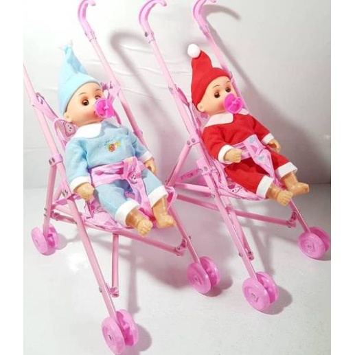 Diskon Minggu Ini Mainan stroller bayi + mainan Boneka bayi botak kecil STROLLER BAYI KERETA BAYI