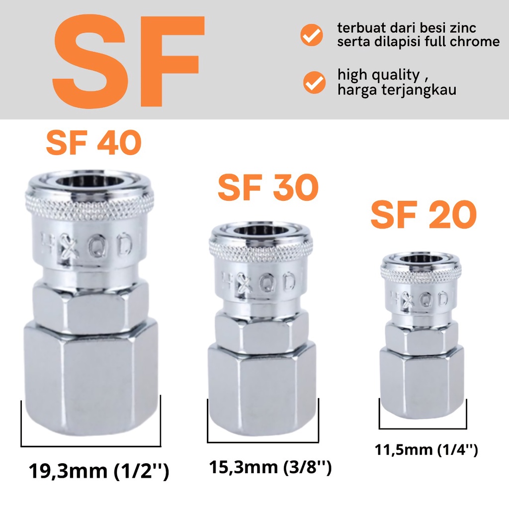 Quick coupler sambungan selang  PF  coupling PF  SAMBUNGAN SELANG ANGIN COUPLER SF PF SH PH SM PM