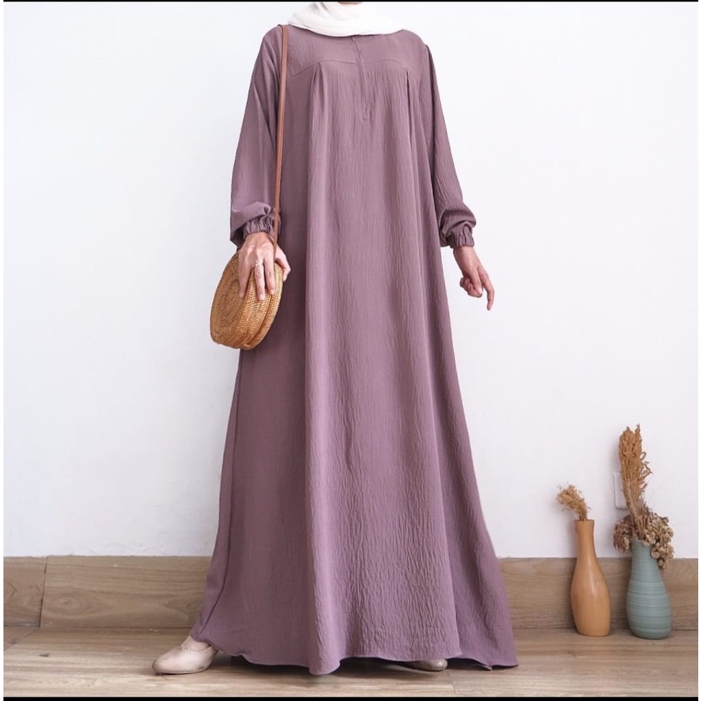 GF -  MAURA DRESS || premium dress fashion muslim terlaris || GAMIS POLOS || GAMIS BUSUI WANITA