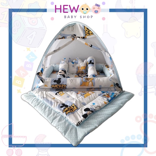 KASUR BAYI SET KELAMBU PLUS BEDCOVER LENGKAP MOTIF TERBARU