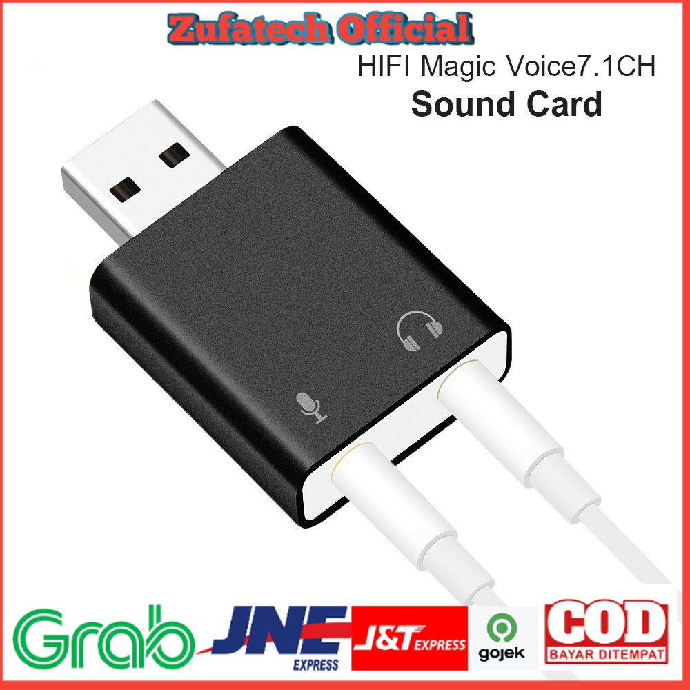 External USB Sound Card 3D Audio 7.1 - Black