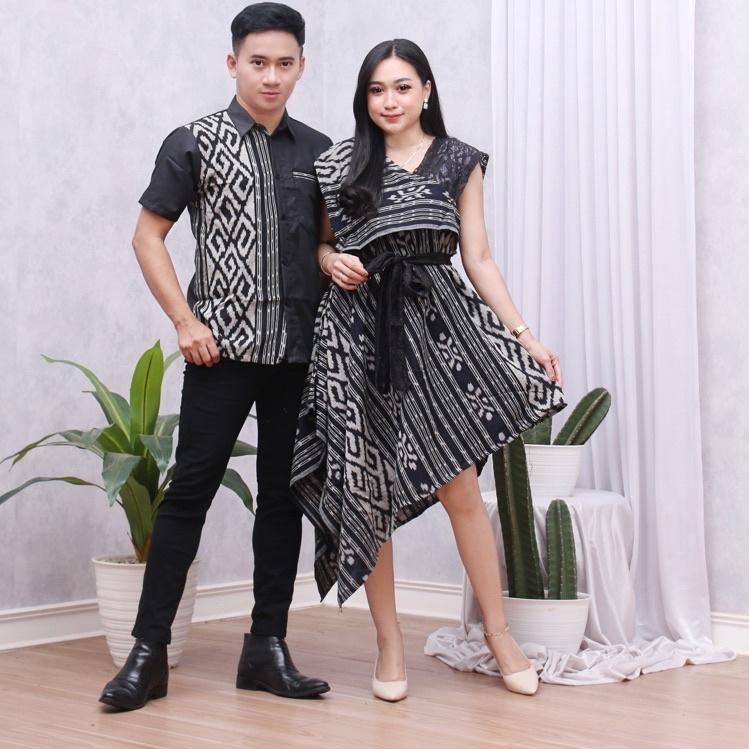 Ready COUPLE TENUN TORAJA HITAM BATIK KAMPUS COUPLE SONGKET COUPLE ETNIK