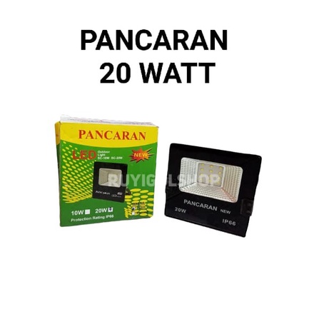 Lampu Sorot Led 20 Watt Putih Kuning Pancaran Free Bubble Wrap Lampu