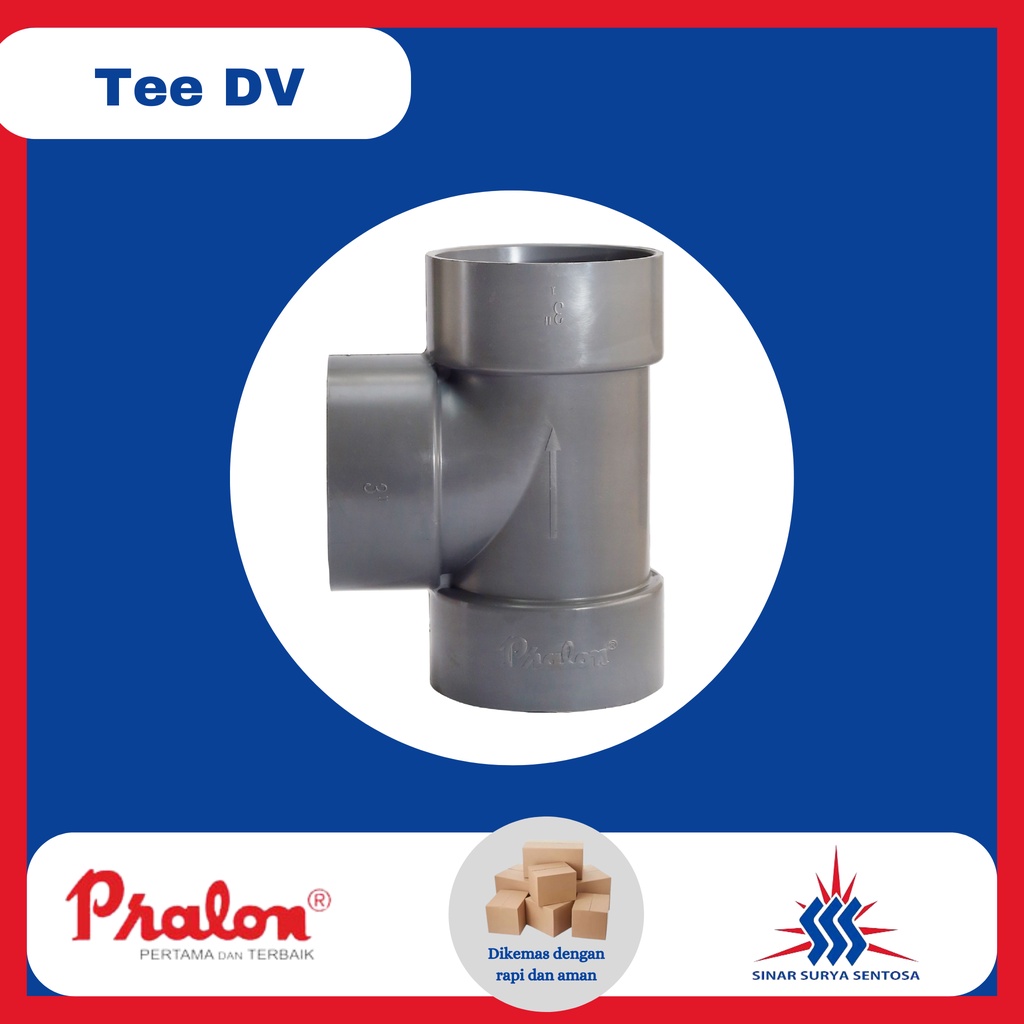 Fitting PVC Tee DV Pralon 4", 6", 8", 4"x3", 5"x4", 6"x4", 8"x4" (Sambungan Pipa PVC)