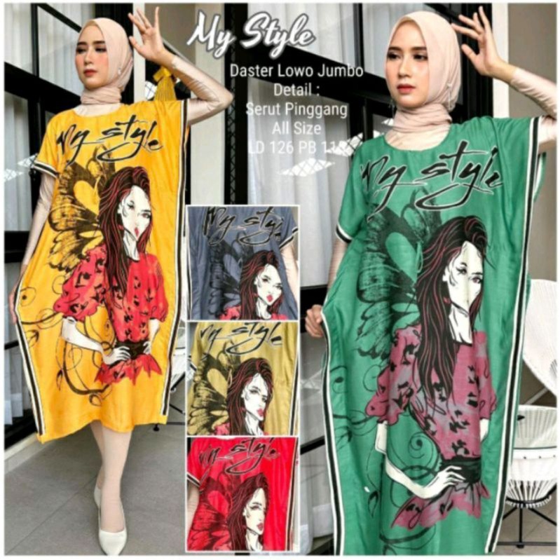 DASTER PREMIUM MOTIF MY STYLE BUSUI KANCING DRESS BUMIL BAJU TIDUR