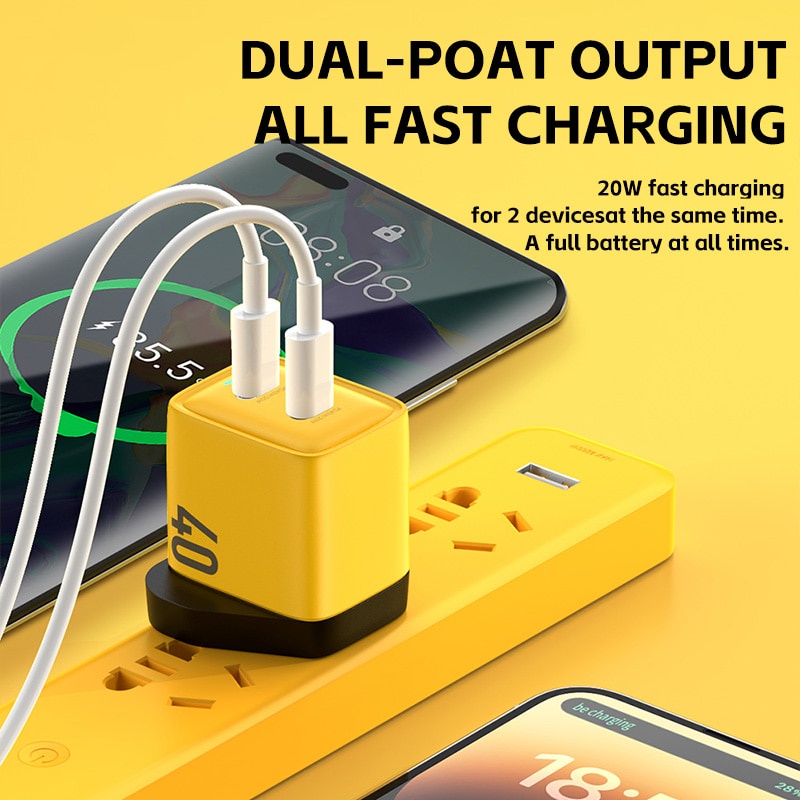 40w GaN Telepon USB C Charger Pengisian Cepat QC4.0+4.0 3.0 PD3.0 2.0 FCP SCP AFC PPS Untuk iPhone Android Huawei