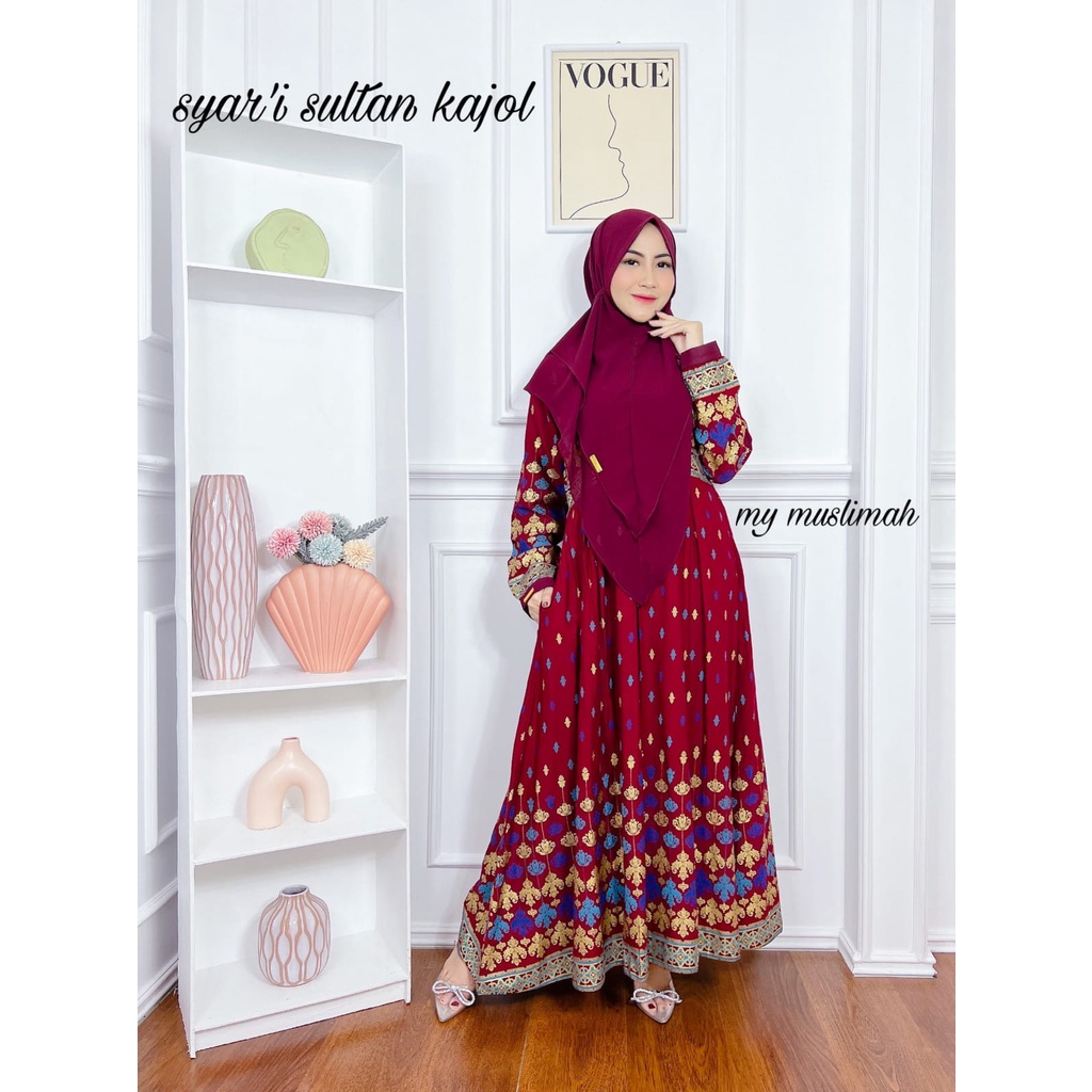 Dress Sultan kajol my muslimah set khimar rayon prada premium mewah syari busana wanita terbaru masa kini