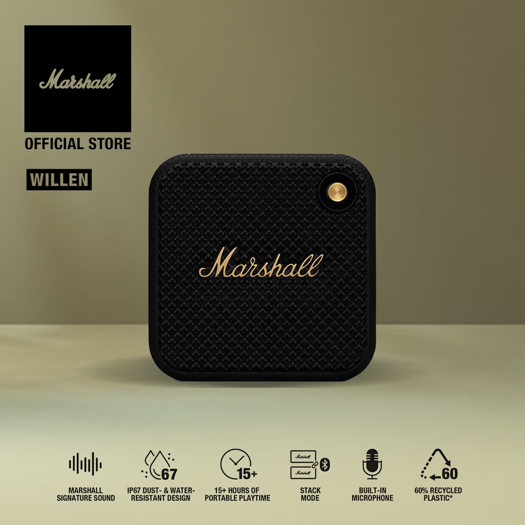 [Official Spot] Marshall Willen Bluetooth Portable Speaker Outdoor Waterproof (IP67) Mini Wireless A