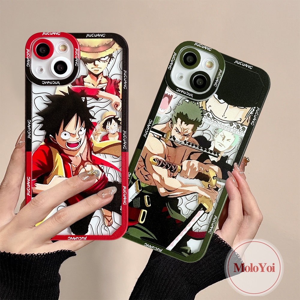 Casing TPU Lembut Anime Kartun One Piece Zoro Luffy Kompatibel Untuk iPhone 11 Pro Max XR 14 13 12 Pro Max 7Plus 8Plus X XS Max 6 6s 8 7 Plus SE 2020 Shockproof Angel Eyes