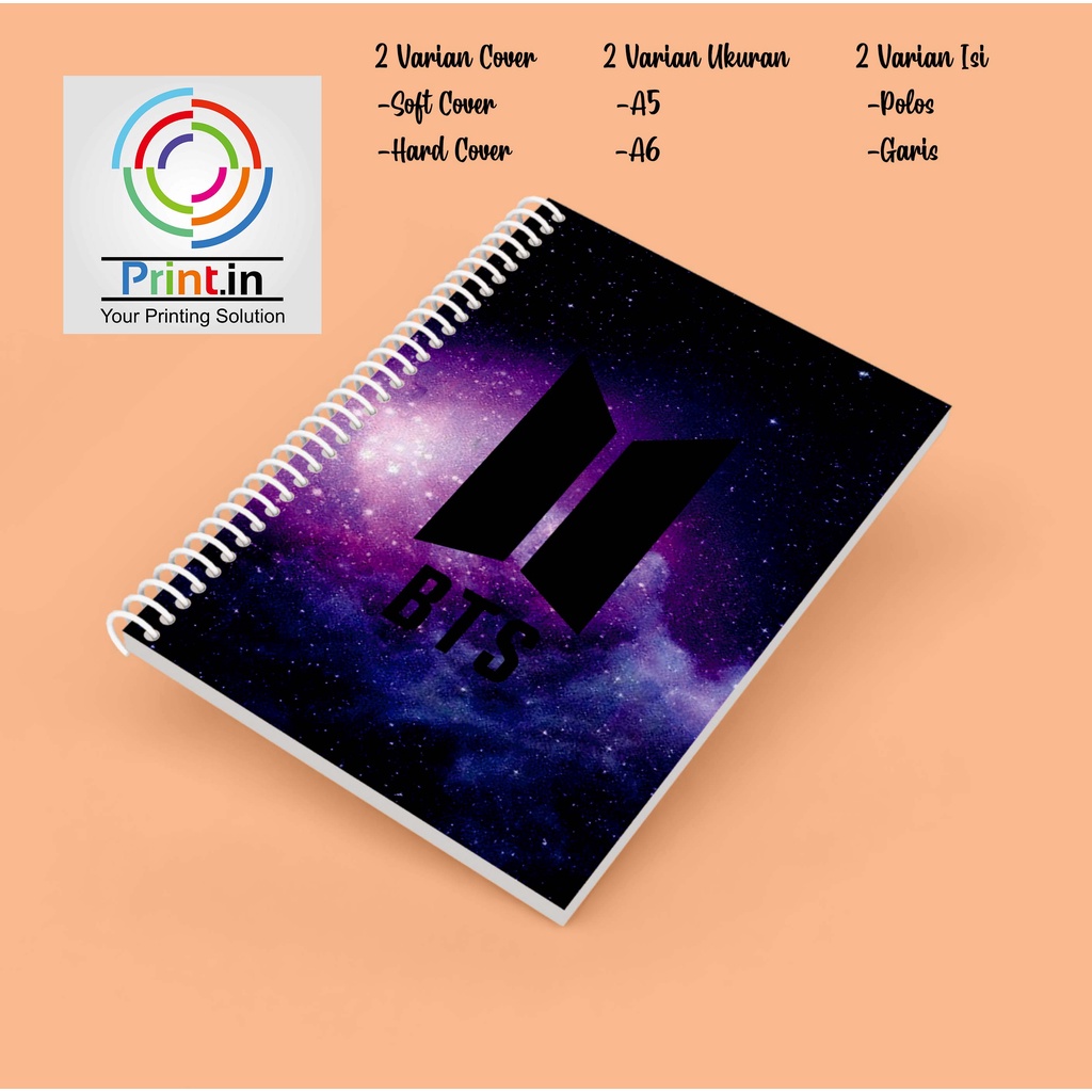 

Notebook Spiral Logo BTS Hardcover dan Softcover