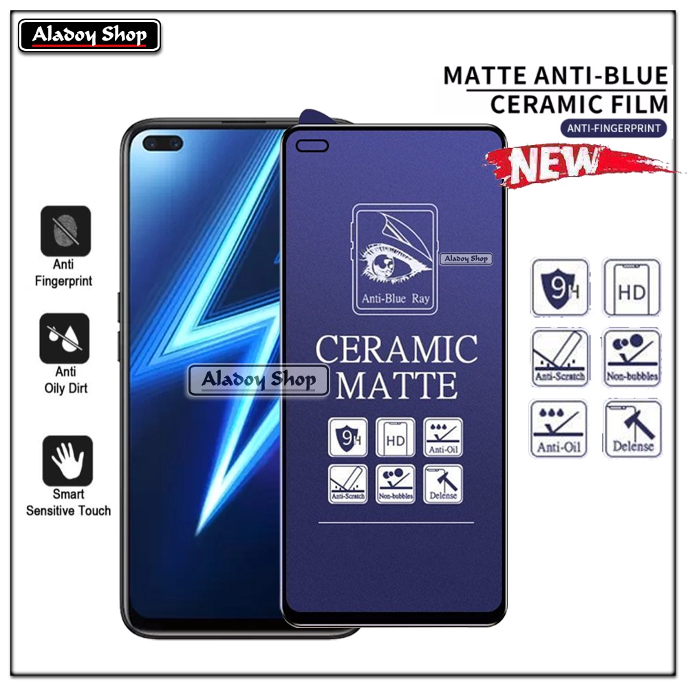 PAKET 3IN1 Anti Gores Blue Matte Anti Glare Realme 6 Pro + Tempered Glass Camera dan Skin Carbon