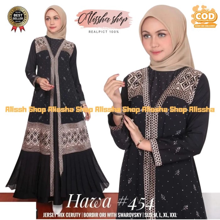 Abaya Gamis Abaya Turkey Mix Bordir dan Swaroskie Terbaru 2022 - M, Hitam(N7D5) Abaya turkey Abaya a