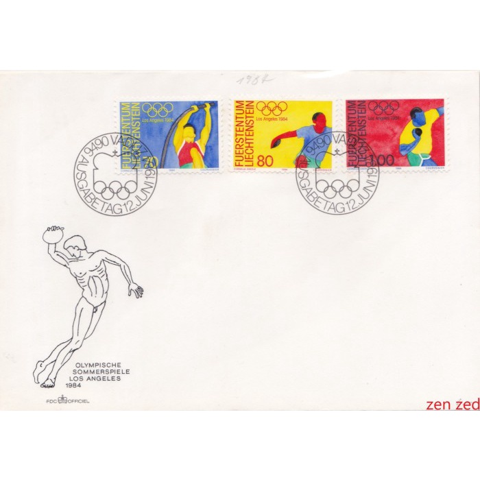 

A635 Prangko Liechtenstein FDC 1984 Olympic Games - Los Angeles 1 Pcs