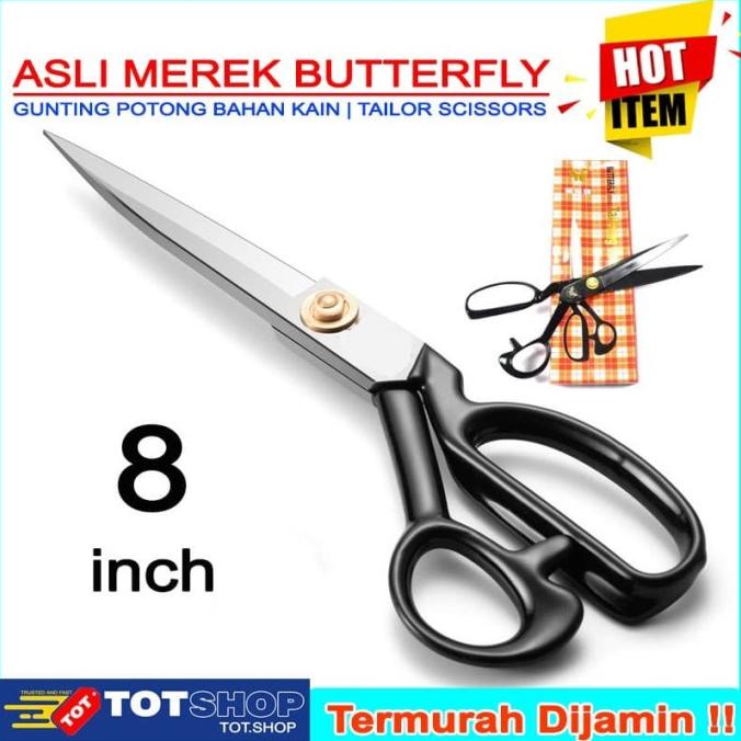 

[BISA COD] BUTTERFLY 8 INCH GUNTING POTONG BAHAN KAIN / TAILOR SCISSORS