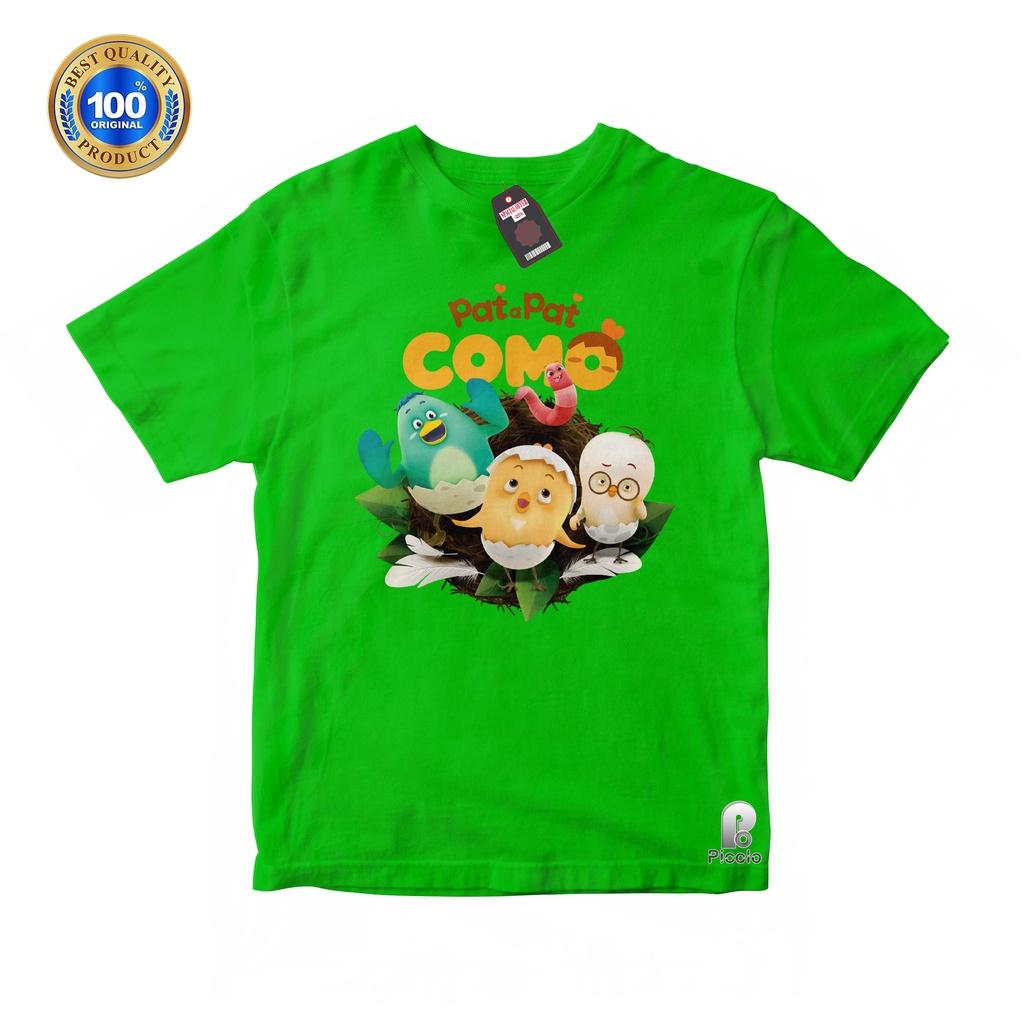 BAJU ANAK KAOS ATASAN ANAK MOTIF PAT A PAT COMO UNISEX Bahan COTTUN (FREE NAMA)